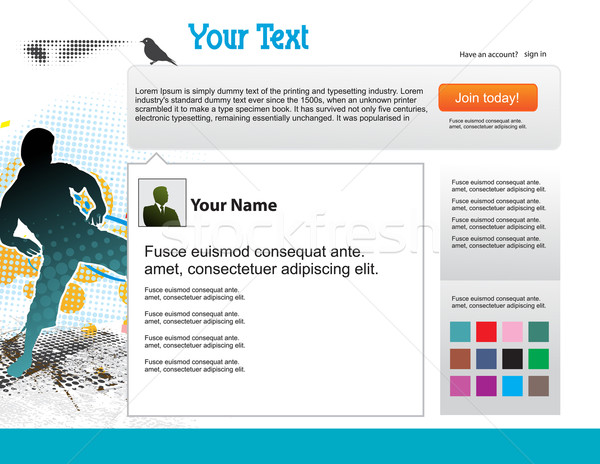 Twitter Themen Website-Design Vorlage Internet Design Stock foto © redshinestudio