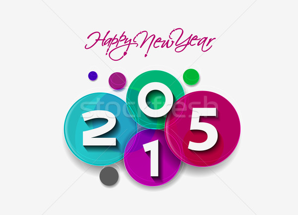Szczęśliwego nowego roku 2015 tekst projektu działalności streszczenie Zdjęcia stock © redshinestudio