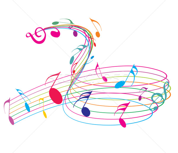 Muziek merkt regenboog golf lijn ontwerp vector Stockfoto © redshinestudio