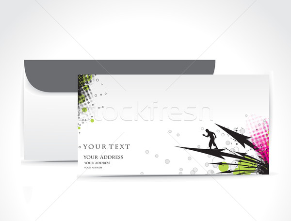 Papel envelope isolado branco homens teia Foto stock © redshinestudio