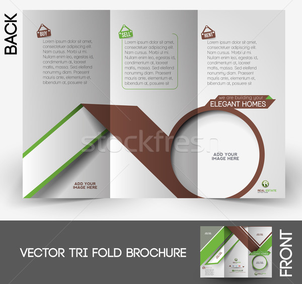 Real Estate Agent Tri-fold Brochure Stock photo © redshinestudio