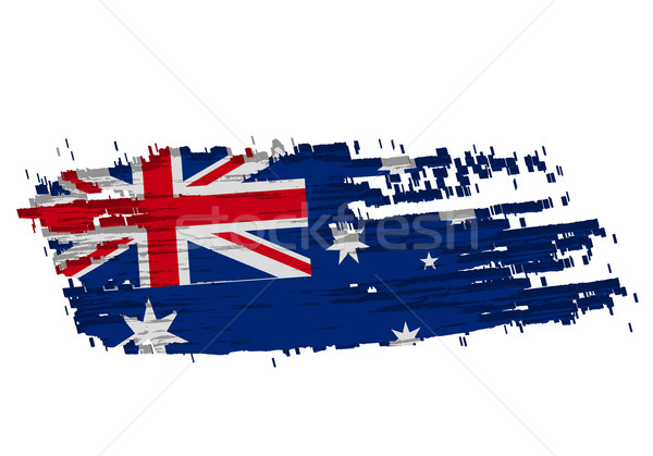 Australisch vlag grunge vorm Australië schaduw Stockfoto © redshinestudio