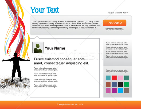 Twitter Themen Website-Design Vorlage Internet Design Stock foto © redshinestudio