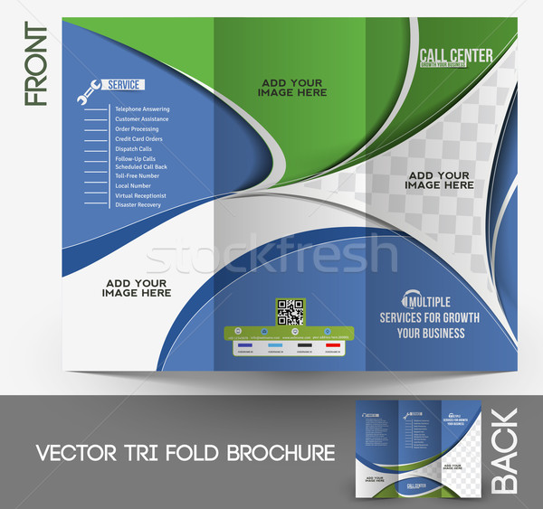 Call Center Tri-Fold Brochure Stock photo © redshinestudio