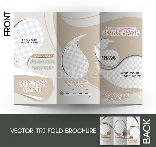 Ice Cream Store Tri-Fold Brochure Stock photo © redshinestudio