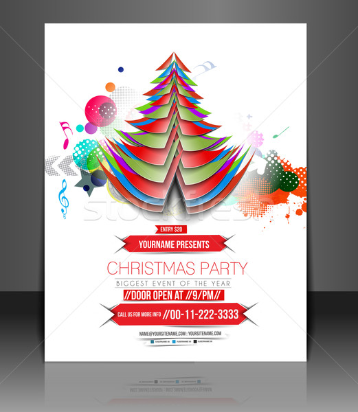 Christmas Party Flyer Stock photo © redshinestudio