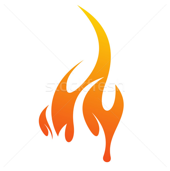 Tűz ikon absztrakt fehér háttér felirat Stock fotó © redshinestudio