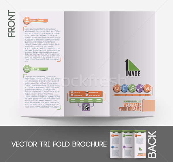 Web Service Tri-Fold Brochure Stock photo © redshinestudio