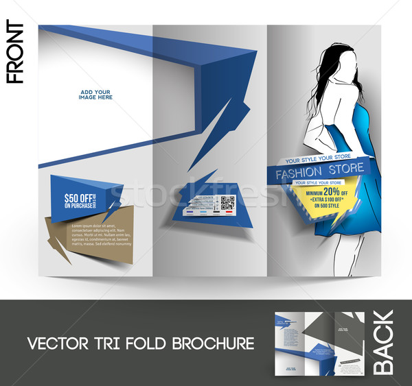 Fashion Store Tri-Fold Brochure  Stock photo © redshinestudio