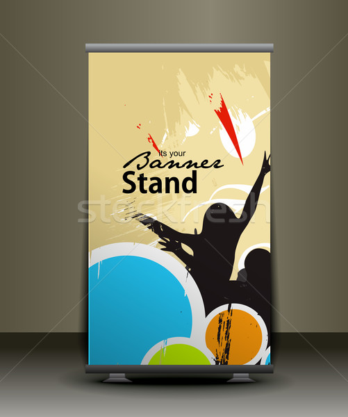 Stehen Banner Vorlage Display Design abstrakten Stock foto © redshinestudio