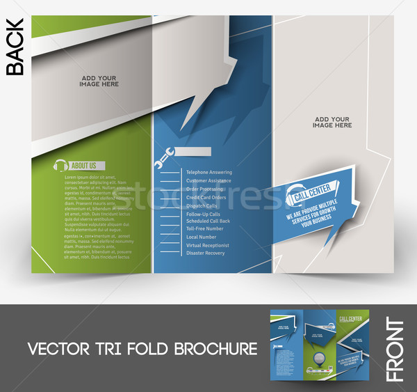 Call Center Tri-fold Brochure  Stock photo © redshinestudio