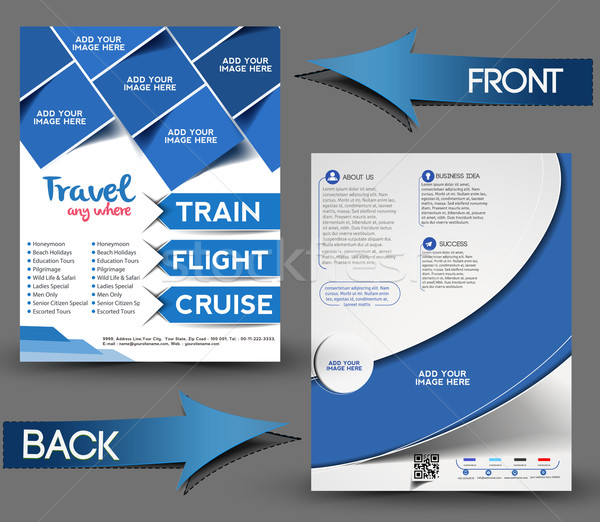 Travel Center Front & back Flyer Stock photo © redshinestudio