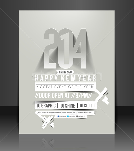 Nieuwjaar partij flyer poster dekken sjabloon Stockfoto © redshinestudio