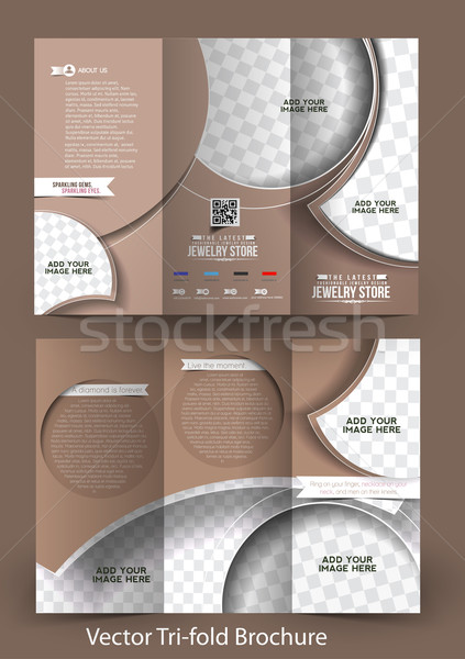 Tri-Fold Jewelry Store Brochure Stock photo © redshinestudio