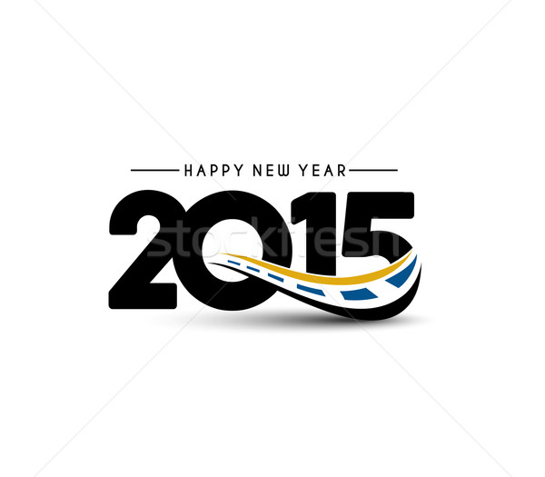 Szczęśliwego nowego roku 2015 tekst projektu działalności streszczenie Zdjęcia stock © redshinestudio