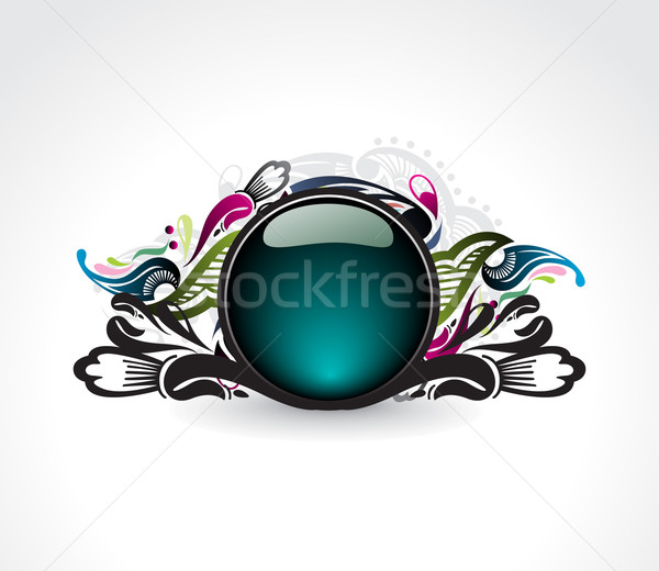 Stock photo: glossy icon banner