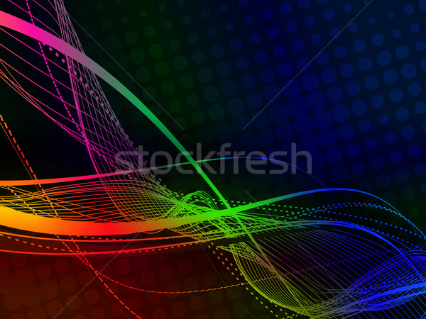 Abstract color wave halftone Stock photo © redshinestudio