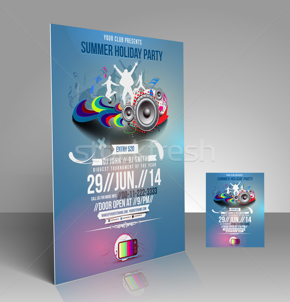 Music Party Flyer Stock photo © redshinestudio