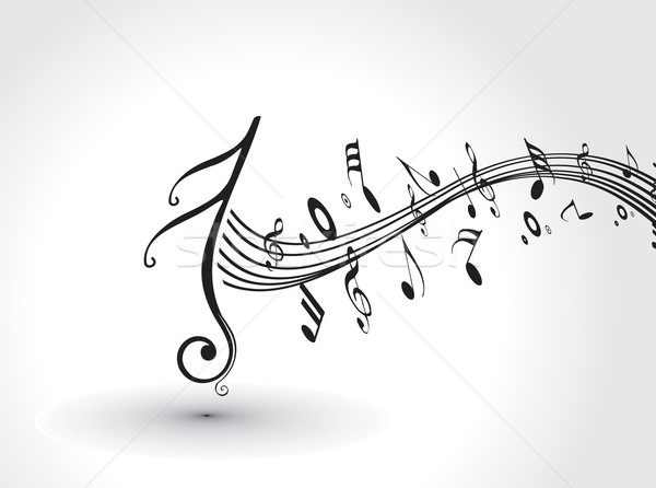 Notes de musique design concert wallpaper sonores vagues [[stock_photo]] © redshinestudio