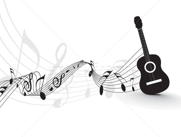 Muziek merkt gitarist ontwerp vector concert behang Stockfoto © redshinestudio