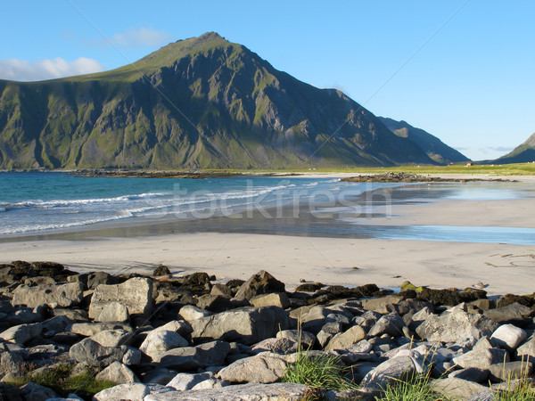 Noruega playa pintoresco paisaje naturaleza montana Foto stock © remik44992