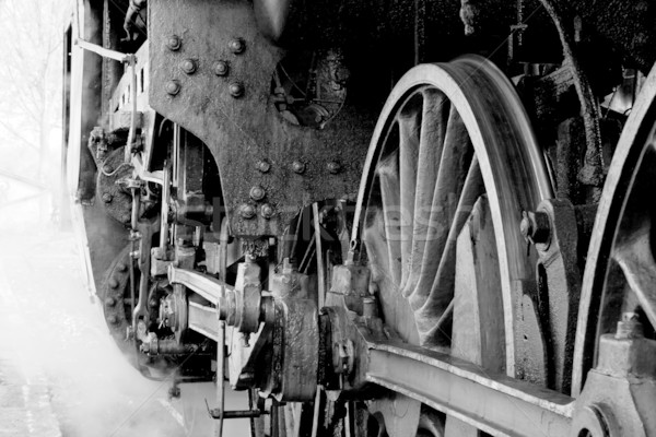 Räder alten Dampflokomotive Suspension Dampf Stock foto © remik44992