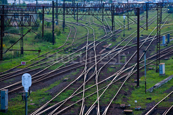 Eisenbahn Netzwerk Luftbild Eisenbahn Länge Kreuzung Stock foto © remik44992