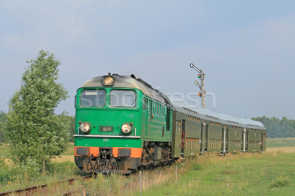 Tren verano verde vintage motor vacaciones Foto stock © remik44992