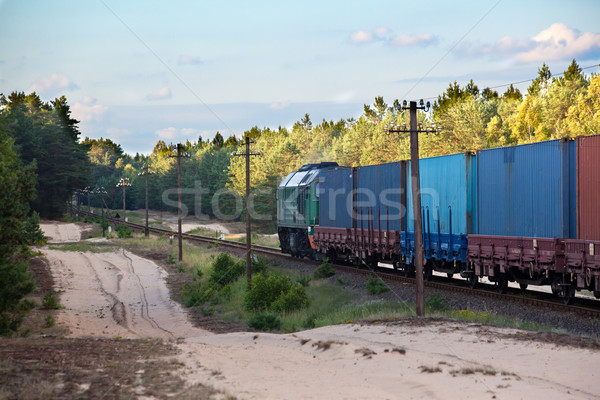 Dízel vonat mozdony természet tájkép doboz Stock fotó © remik44992