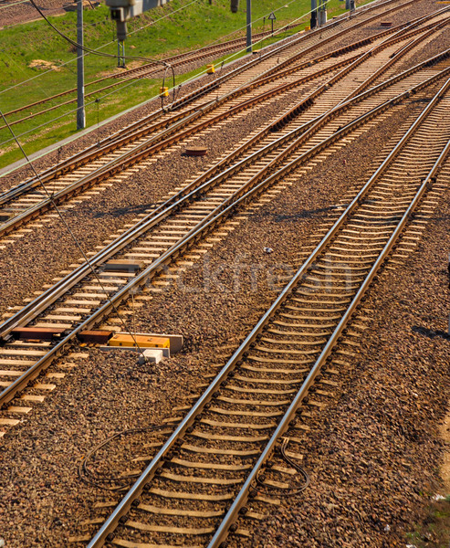 Vasút hálózat légifelvétel vasút útvonal elágazás Stock fotó © remik44992