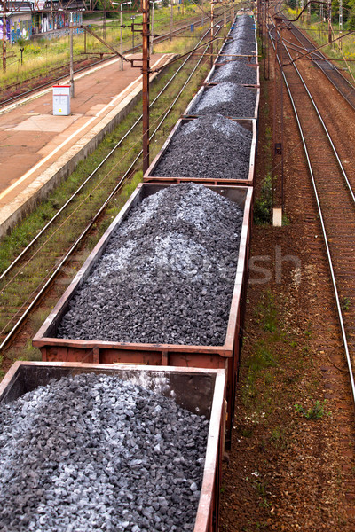 Foto stock: Trem · carvão · negócio · carro · preto · cor