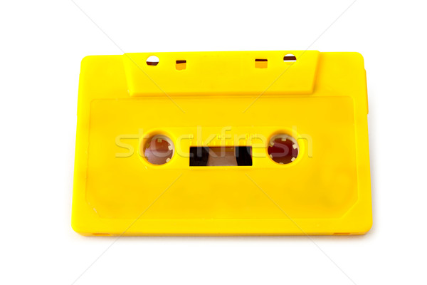 Amarillo cinta de audio cassette blanco música Foto stock © remik44992