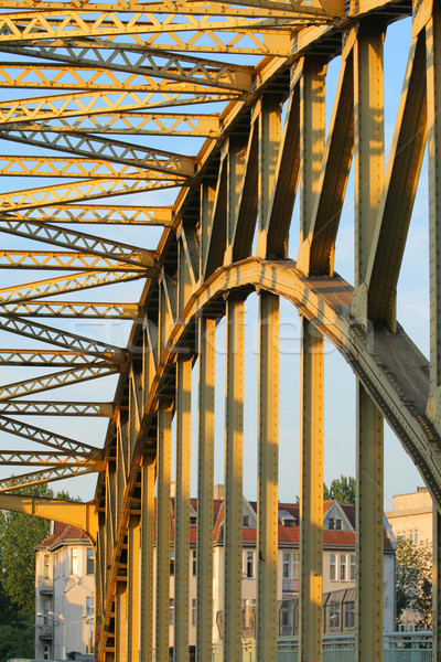 Stahl Brücke alten gelb Bau Design Stock foto © remik44992