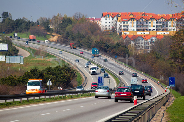 Autobahn Luftbild rush hour Verkehr Straße Stadt Stock foto © remik44992