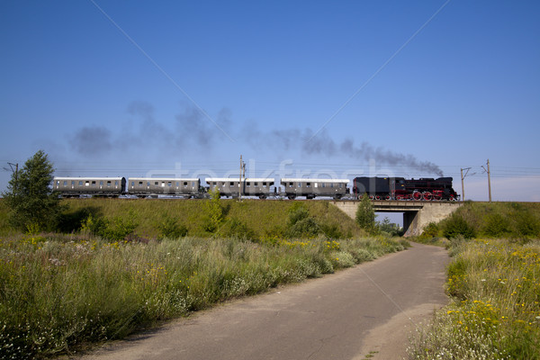 Retro Dampf Zug alten Jahrgang Fotografie Stock foto © remik44992