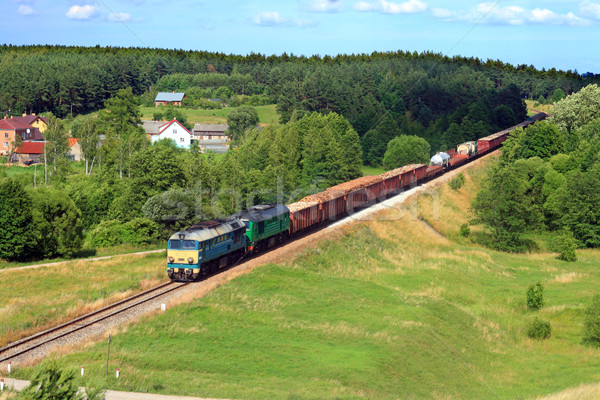 Summer landscape with the freight train Stock photo © remik44992