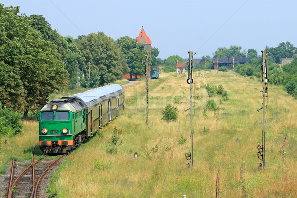 Train abandonné gare été vert vintage Photo stock © remik44992