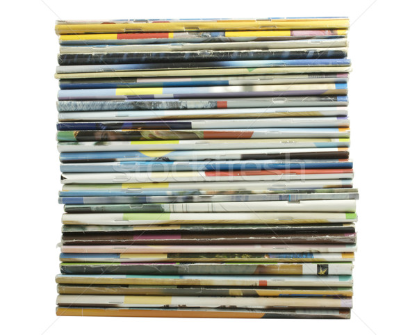 Heap of multi-coloured old magazines Stock photo © restyler