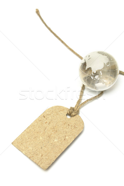 Blank tag and glass Earth Stock photo © restyler