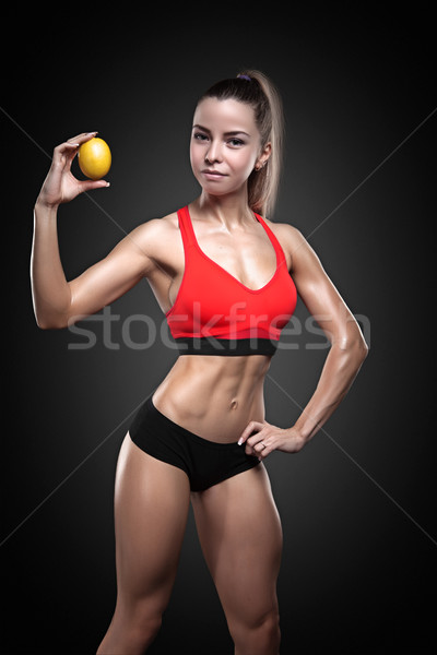 Belle fitness fille citron femme de remise en forme [[stock_photo]] © restyler