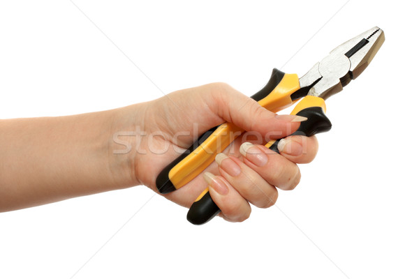 pliers in a beautiful female hand Stock photo © restyler