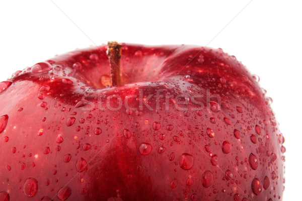 Metade maçã vermelha branco gotas fundo frutas Foto stock © restyler