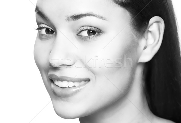 Frau Lächeln Zahnpflege schöne Frau Lächeln Auge Stock foto © restyler