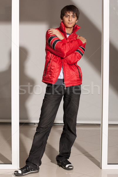 Joven ropa retrato guapo dieciséis jóvenes Foto stock © restyler