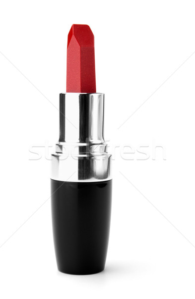 Belle rouge à lèvres rouge isolé blanche mode fond Photo stock © restyler