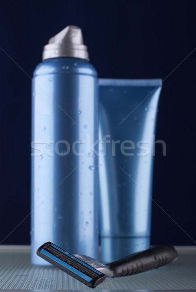 Szett hab krém sötét kék test Stock fotó © restyler