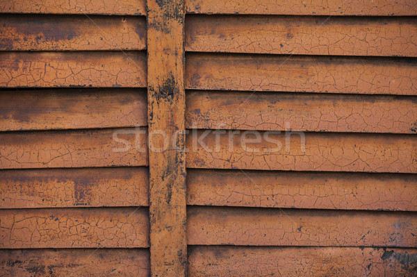 [[stock_photo]]: Vieux · rouillée · surface · métallique · jaune · mur · résumé