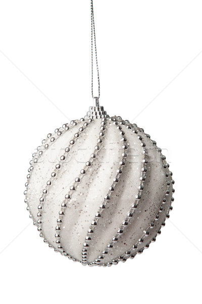 Gümüş Noel önemsiz şey yalıtılmış beyaz Stok fotoğraf © restyler