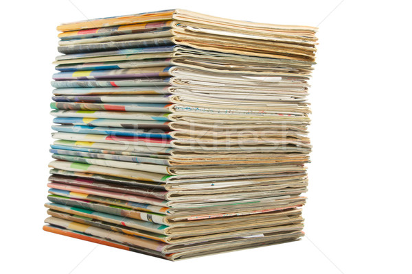 Heap of multi-coloured old magazines Stock photo © restyler