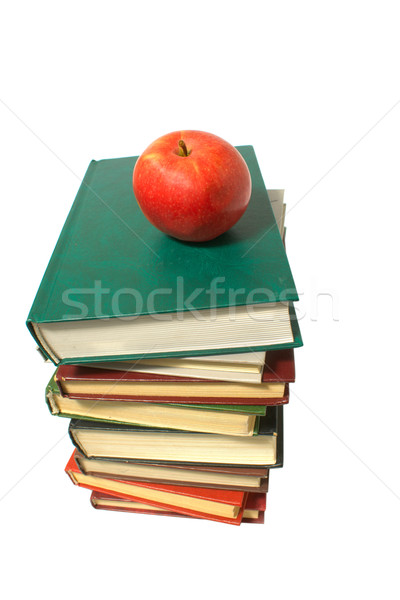 Volver a la escuela manzana libros aislado blanco Foto stock © restyler